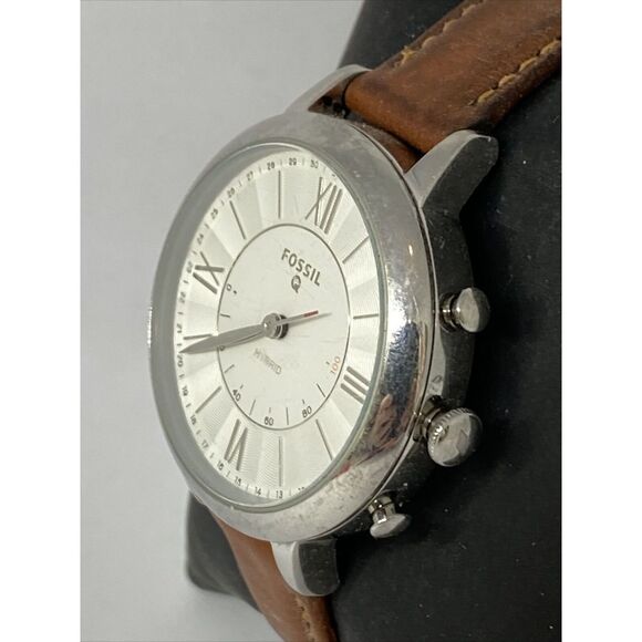 Fosssil FTW5012 Women Brown Leather Analog White Dial Hybrid Smartwatch XX634 - Picture 4 of 12
